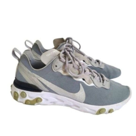 Nike  React Element 55 'Silver' Athletic Running Shoes BQ6166-007 Men's … - Picture 2 of 8